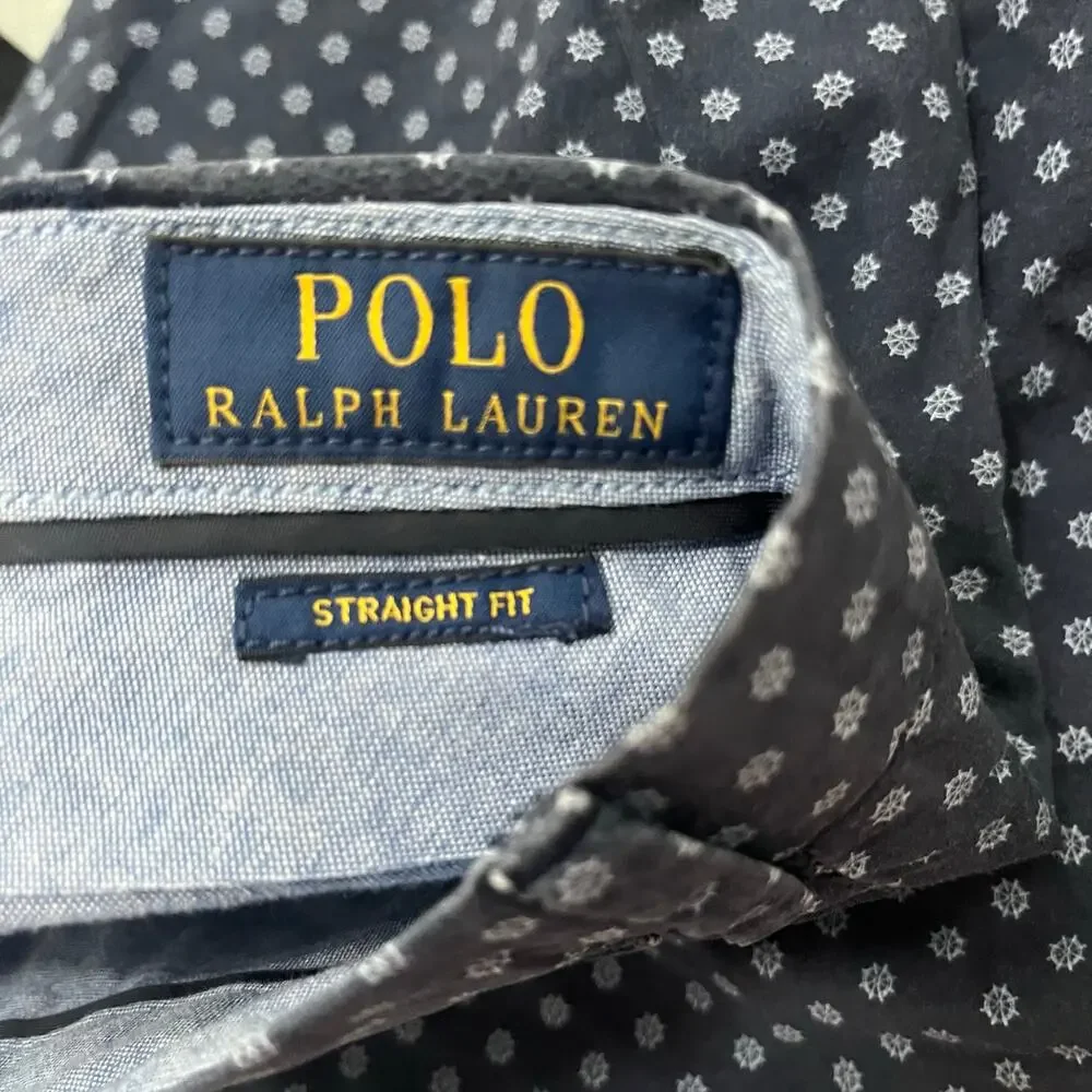 Polo Ralph Lauren Shorts Mens 40 Blue All Over Print Chino Flat Front Casual NWT